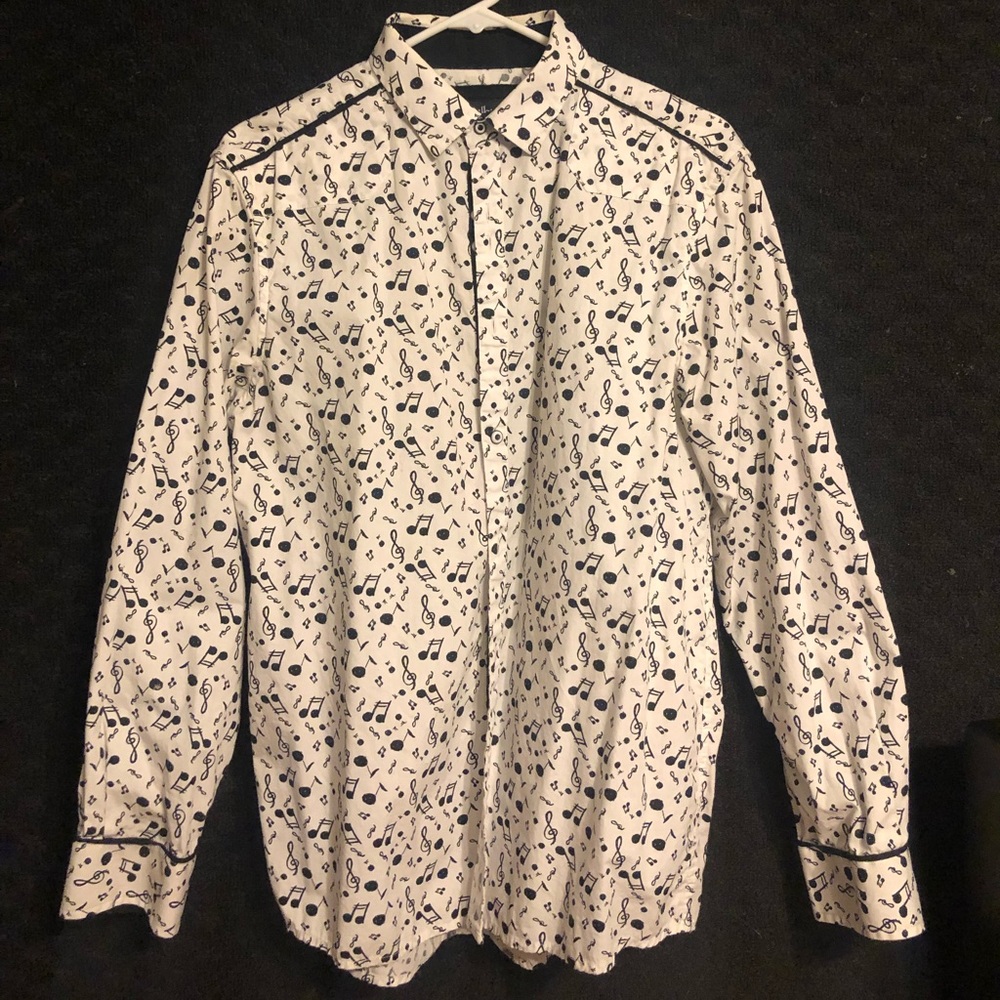 Music Notes Button Down